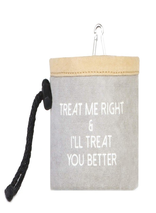 Mona B Canvas Pet Portable Treat Bag- Pampered Pooch, Silver - Image 1
